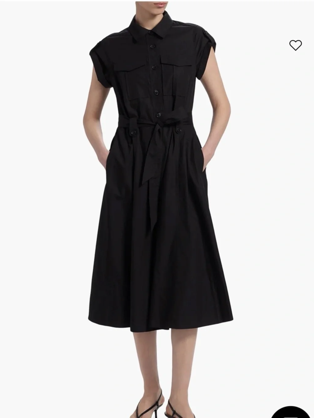 Derek Lam Black Sleeveless Button-Front Maxi Shirt Dress with Tie Belt - Picture 6 of 6